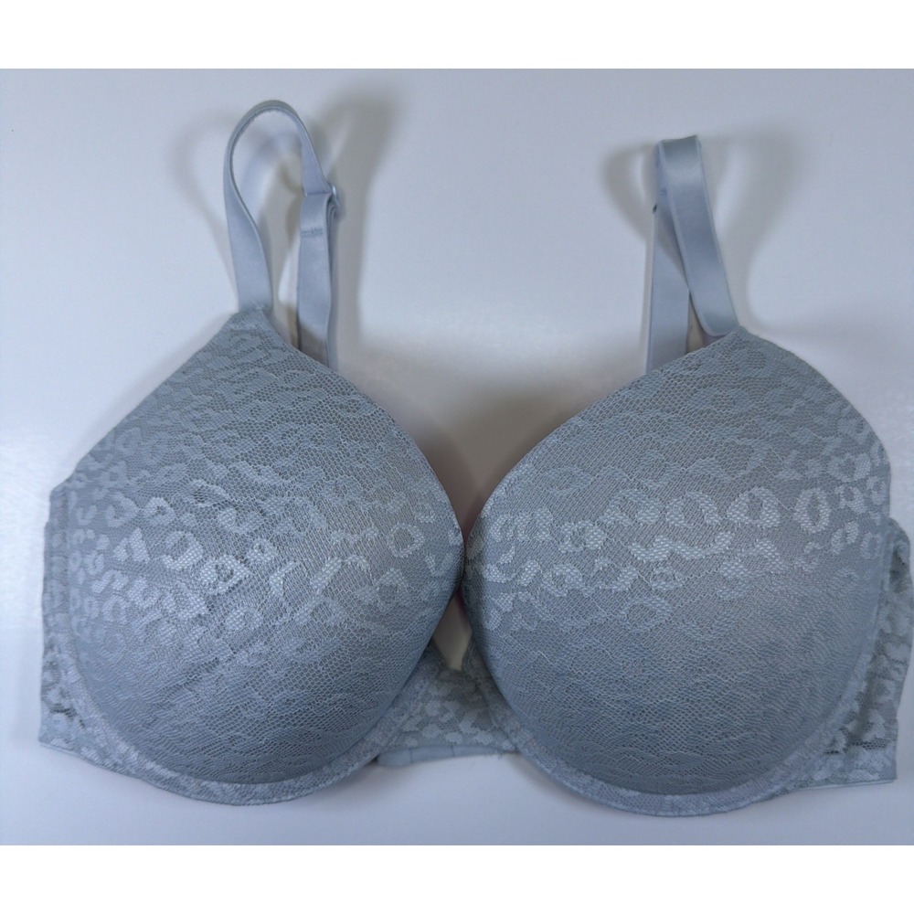 Victoria's Secret PINK Wear Everywhere Blue Underwire Push Up Bra Women's Sz 34D